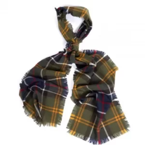 Image of Barbour Merino Cashmere Tartan Scarf Red/Grey Tartan