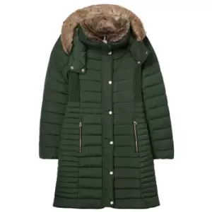 Image of Joules Womens Cherington Longline Padded Coat Dark Green 16