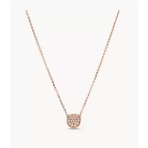 Image of Fossil Womens Rose Gold-Tone Stainless Steel Necklace - Rose Gold