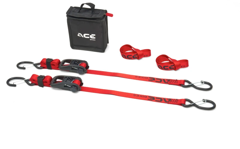 Image of ACEBIKES Ratchet Pro Tension Strap Set, black-red