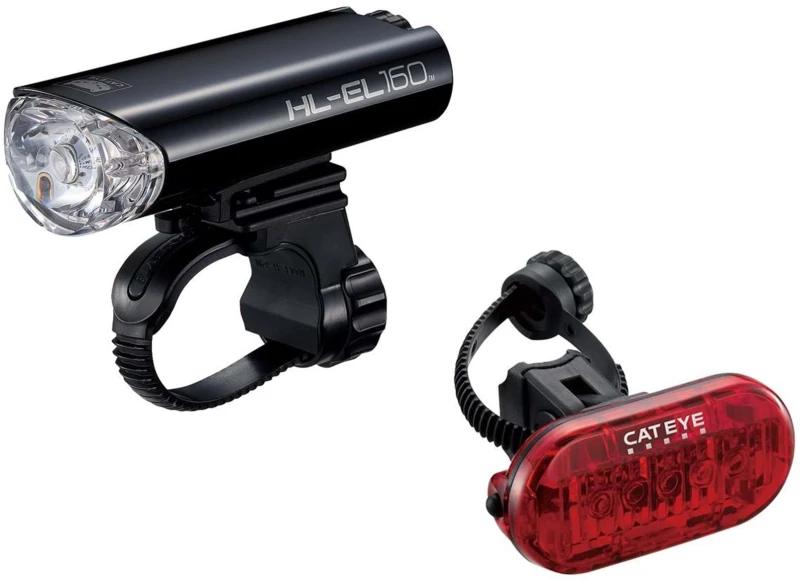 Image of Cateye EL-160 and Omni 5 Front and Rear Cycle Light Set NO COLOUR - Cycles UK