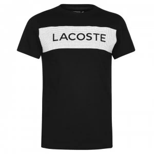 Image of Lacoste Rubber Logo T Shirt - Black 258