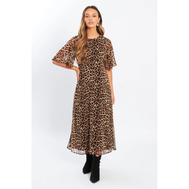 Image of Be You Leopoard Maxi Dress Womens - Brown Brown 8