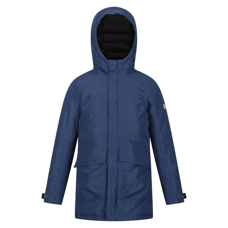 Image of Regatta Boys Farbank Waterproof Breathable Parka Jacket 3-4 Years - Chest 55-57cm (Height 98-104cm) Admiral Blue/Black RKP262B-VD4-3