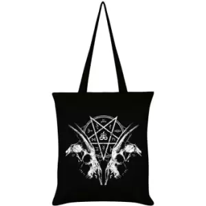 Image of Grindstore Goat Skull Pentagram Tote Bag (One Size) (Black) - Black