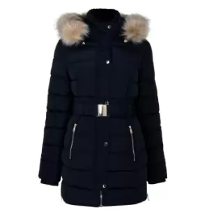Image of Golddigga Belt Bubble Jacket Ladies - Blue