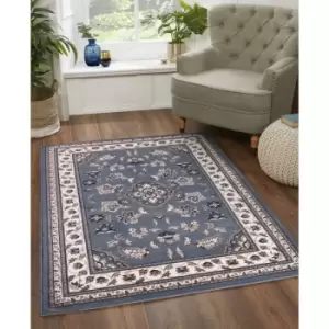 Image of Lord Of Rugs - Traditional Sherborne Classic Bordered Hallway Rug in Blue 66 x 230cm (2'5'x7'7') Runner