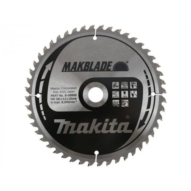 Image of Makita MAKBLADE Circular Saw Blade for Wood Cutting B-32758 Diameter: 190mm