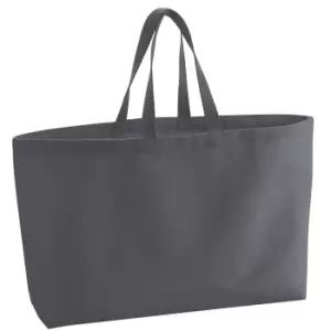 Image of Westford Mill Canvas Oversized Tote Bag (One Size) (Graphite Grey)