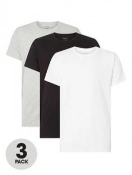 Image of Calvin Klein 3 Pack T-Shirt - Black/White/Grey