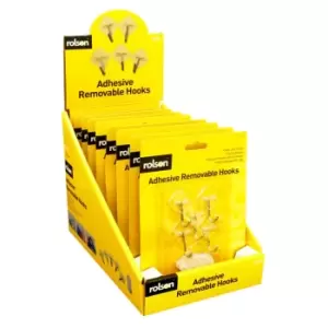 Image of Rolson Adhesive Removable Hooks, 35 x 31mm