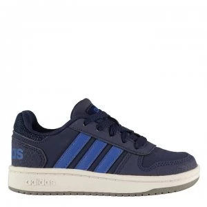 Image of adidas adidas Hoops Childrens Trainers - Navy/Blue/Wht