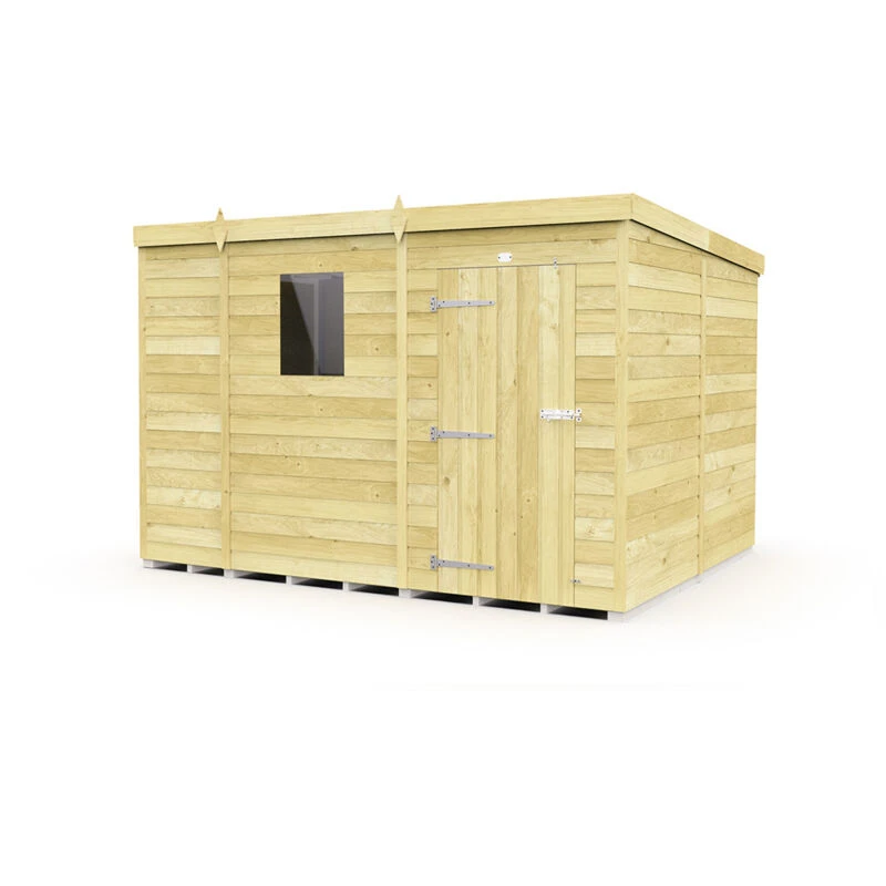 Image of Flat Pack Sheds DIY Sheds 9 x 8 Pent Shed, Brown 9X8PFF