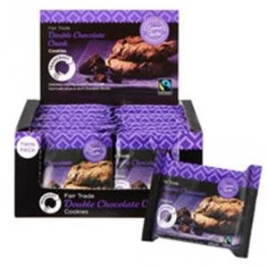 Image of Traidcraft Fairtrade Double Chocolate Chunk Cookies 2 Per Minipack