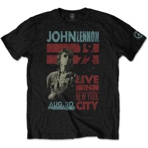 Image of John Lennon - Live in NYC Mens Medium T-Shirt - Black