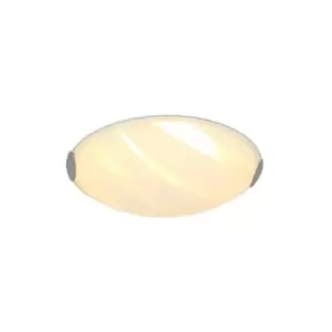 Image of Flush Ceiling 30cm, 1 x 12W LED, 3000K, 666lm, Polished Chrome, White - Luminosa Lighting