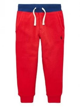 Image of Ralph Lauren Boys Classic Cuffed Joggers - Red