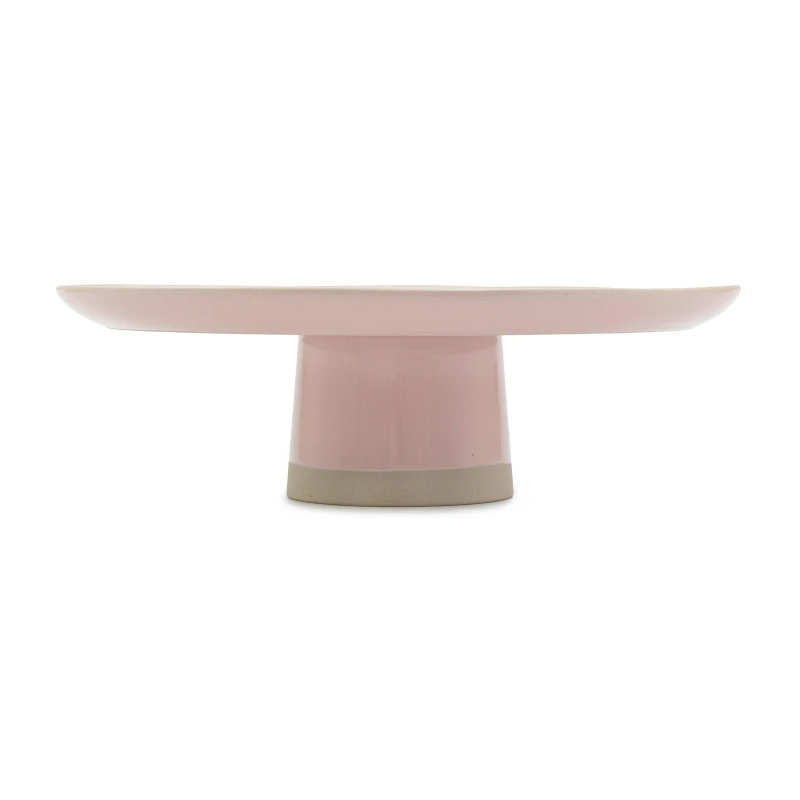 Image of Jamie Oliver Big Love Showstopper Stand, Stoneware, White & Pink, 31cm Pink