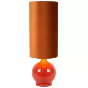 Image of Lucide Esterad Retro Floor lamp - Ø34cm - 1xE27 - Orange