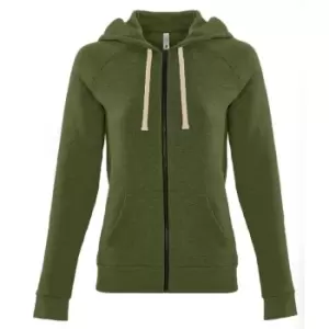 Image of Next Level Womens/Ladies PCH Zip Hoodie (M) (Heather Military Green)