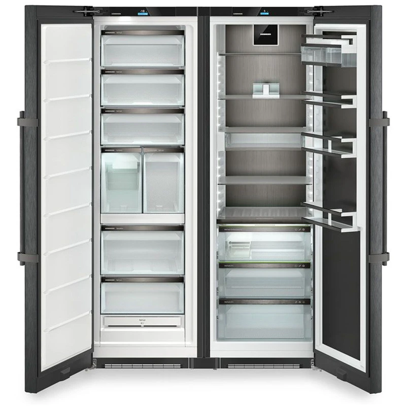 Image of Liebherr Peak XRCBS5295 120cm 519L Freestanding No Frost Side by Side Fridge Freezer Black Steel