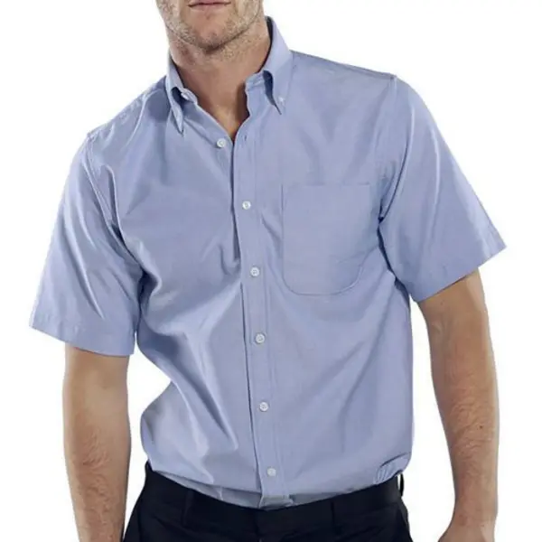 Image of Beeswift Beeswift Short Sleeve Oxford Shirt Blue 15.5 OXSSSB15.5