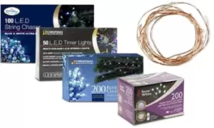 Image of LED Chaser Lights, 100 Blue LED Chaser Lights, White