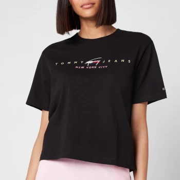 Image of Tommy Jeans Womens TJW Bxy Crop Modern Logo T-Shirt - Black - M