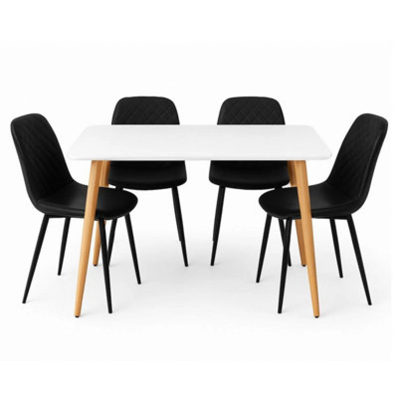 Image of KOSY KOALA Dining Table Set with 4 Chairs Dining Room and Kitchen table set of 4 White unisex