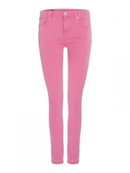 Image of True Religion Halle Cropped Jeans With Raw Hem In Pink