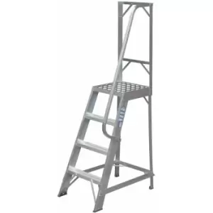 Image of Loops - 1m Heavy Duty Single Sided Fixed Step Ladders Handrail Platform Safety Barrier