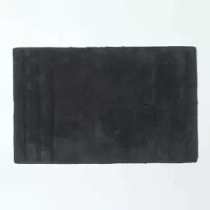 Image of Spa Supreme Luxury Black Bath Mat - Black - Black - Black - Homescapes