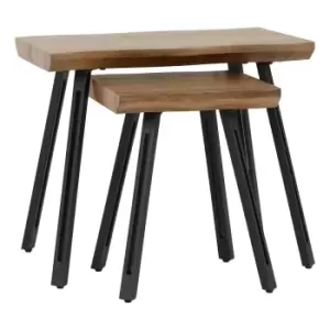 Image of Seconique Quebec Wave Edge Nest Of Tables - Medium Oak Effect