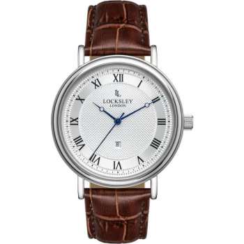Image of Silver and Brown 'Locksley London' Classical Watch - LL0050040
