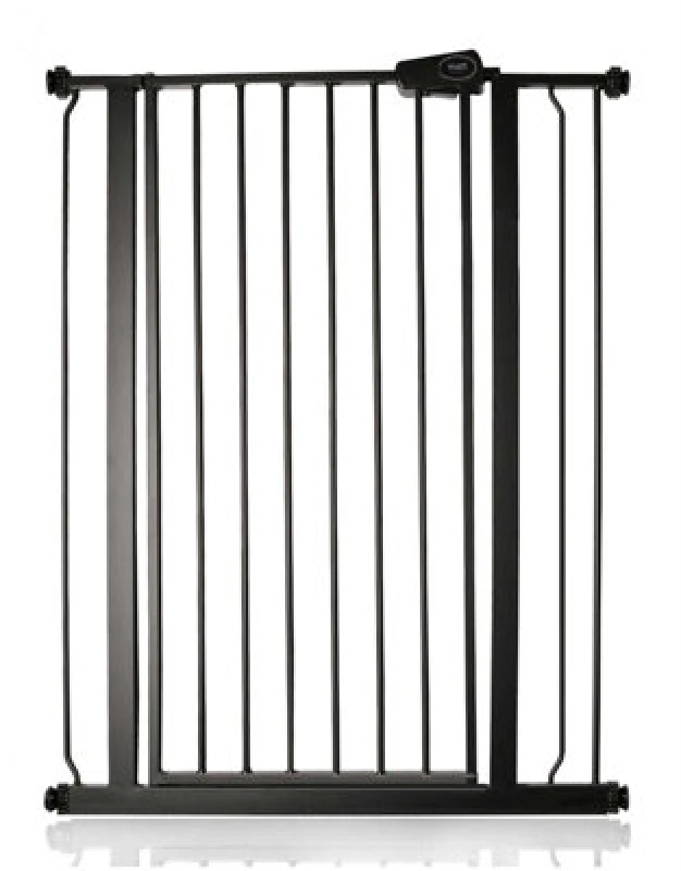 Image of Safetots Extra Tall Metal Safety Gate Pressure Fit, 75Cm - 82.6Cm, Matt Black, 104Cm In Height, Extra Tall Baby Gate