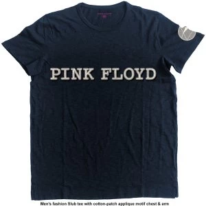 Image of Pink Floyd - Logo & Prism Unisex Medium T-Shirt - Blue