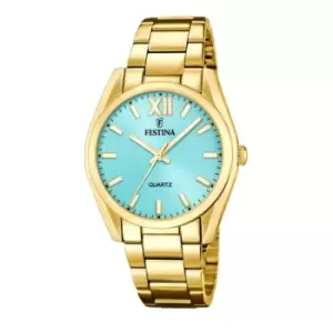 Image of Festina F20640/2 Womens Boyfriend Gold Tone Bracelet Wristwatch
