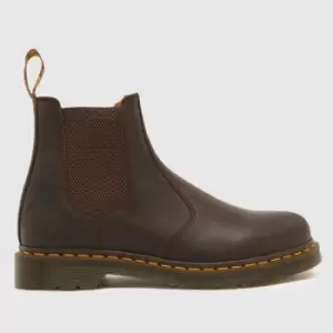 Image of Dr Martens 2976 yellow stitch boots in dark brown
