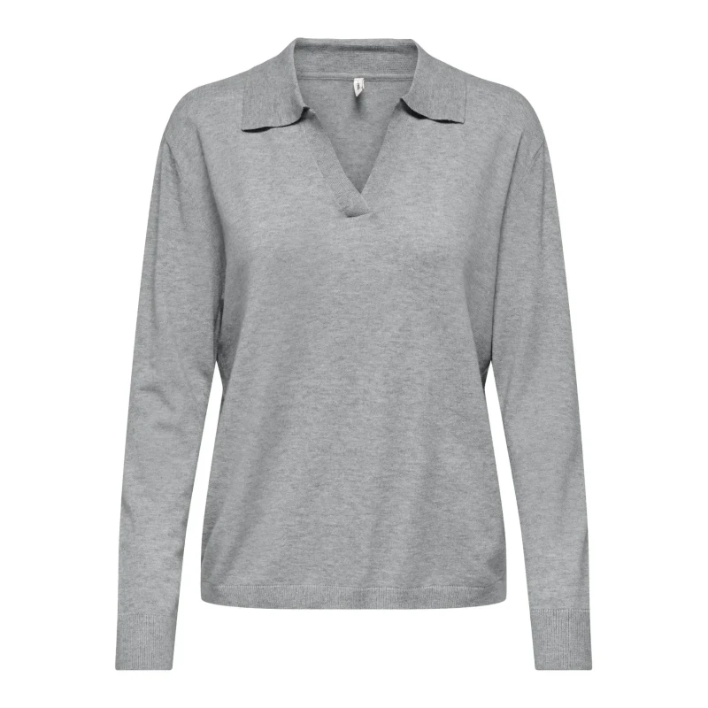 Image of Only Womens long sleeve polo Only Libi Life Gris Female XS