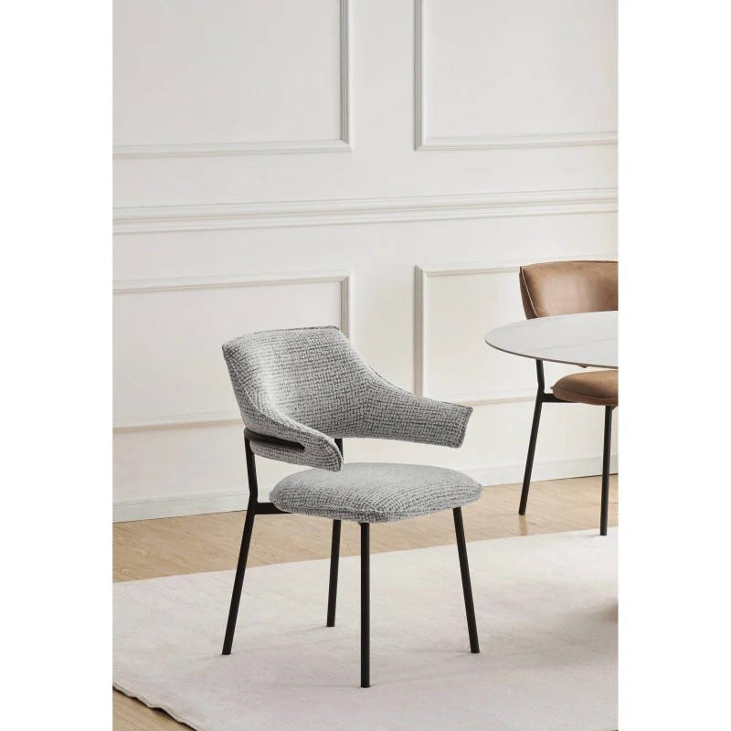 Image of Shankar Pair of Geneva Textured Dining Chairs Smoke Grey unisex 60x83x62cm