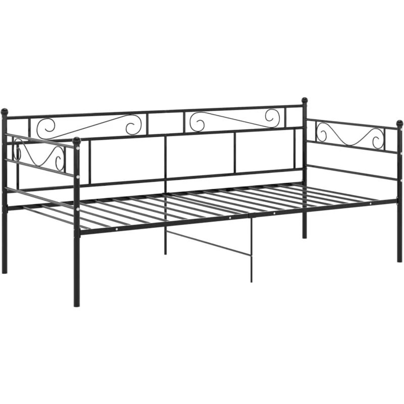 Image of VIDAXL Sofa Bed Frame without Mattress Black Metal 90x200cm Vidaxl 8720286195635