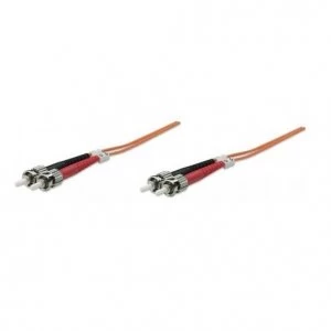 Image of Intellinet Fibre Optic Patch Cable Duplex Multimode ST/ST 62.5/125 m OM1 20m LSZH Orange Fiber Lifetime Warranty