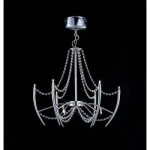 Image of Zest round pendant light 9 polished chrome/crystal bulbs