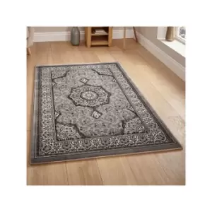 Image of Heritage 4400 Traditional Hand Carved Runner, Grey, 67 x 240 Cm - Think Rugs