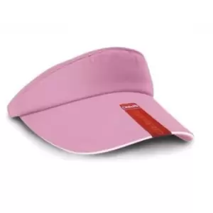 Image of Result Headwear Unisex Herringbone Sun Visor (One size) (Pink/White)