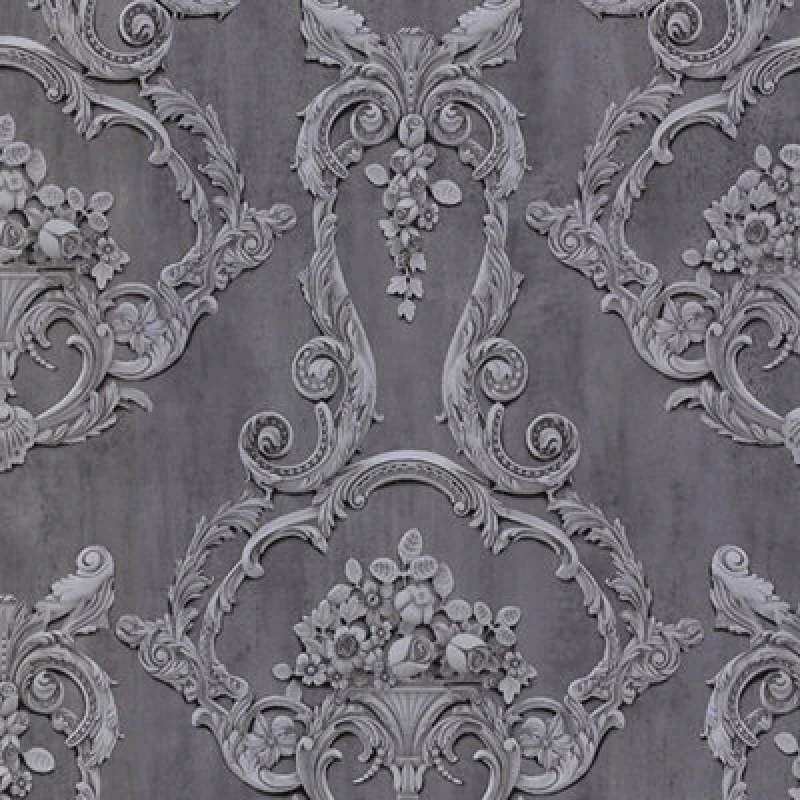 Image of Debona Grosvenor Floral Damask Anthracite Wallpaper 6215
