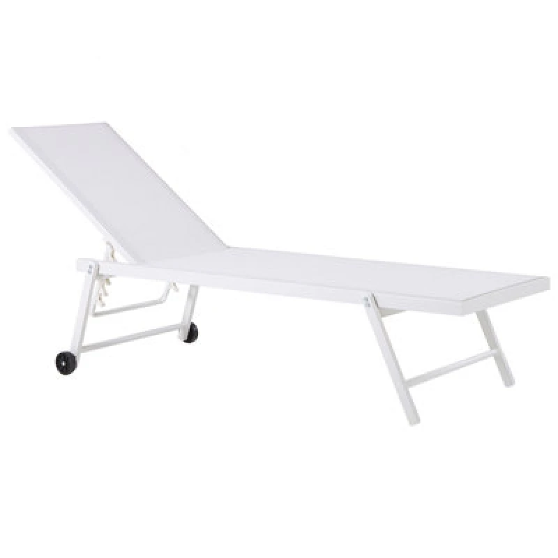 Image of Beliani Sun Lounger Portofino Reclining Metal White