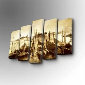 Image of 5PUC-158 Multicolor Decorative Canvas Painting (5 Pieces)