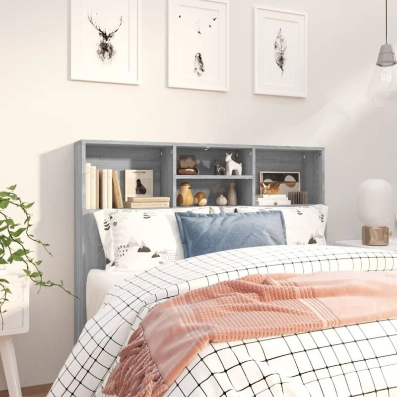 Image of VIDAXL Headboard Cabinet Grey Sonoma 120x19x103.5cm vidaXL 8720286968710
