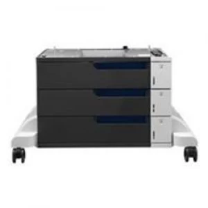 Image of HP 3x500-Sheet Paper Feeder and Stand provides 1500 sheet in